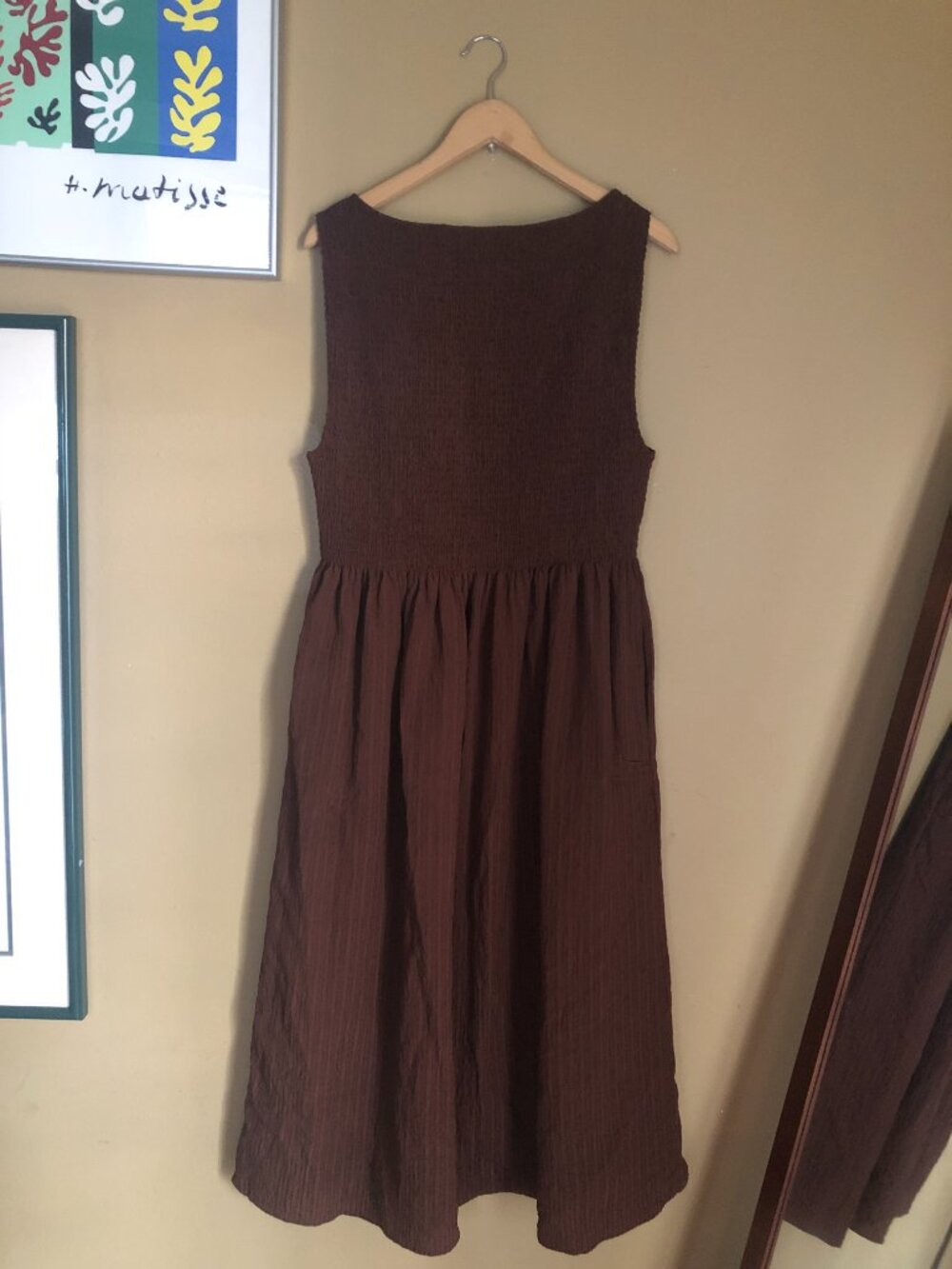 Hill House chocolate brown seersucker Cosima nap dress - Picture 8 of 9